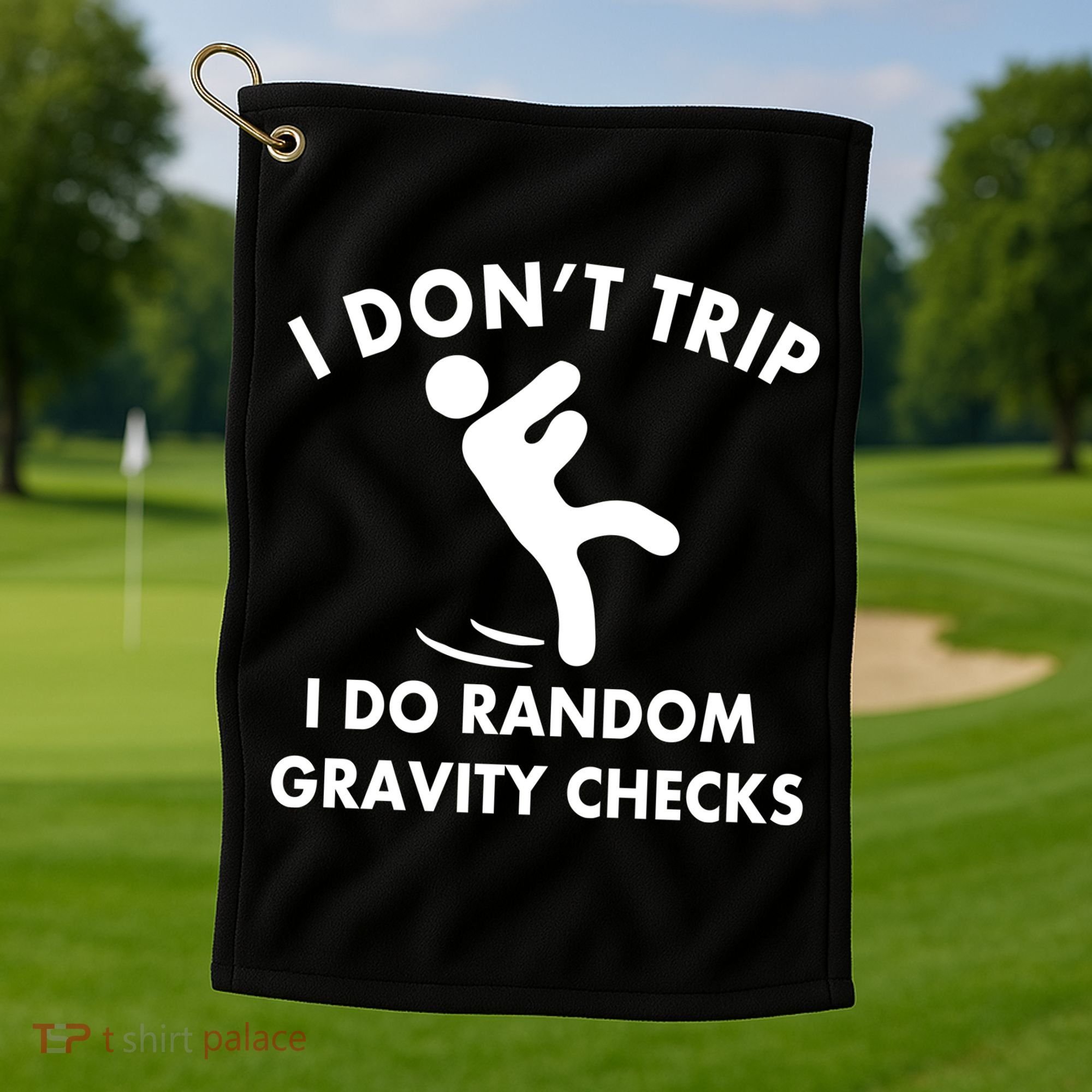 Random Gravity Checks Funny Golf Towel