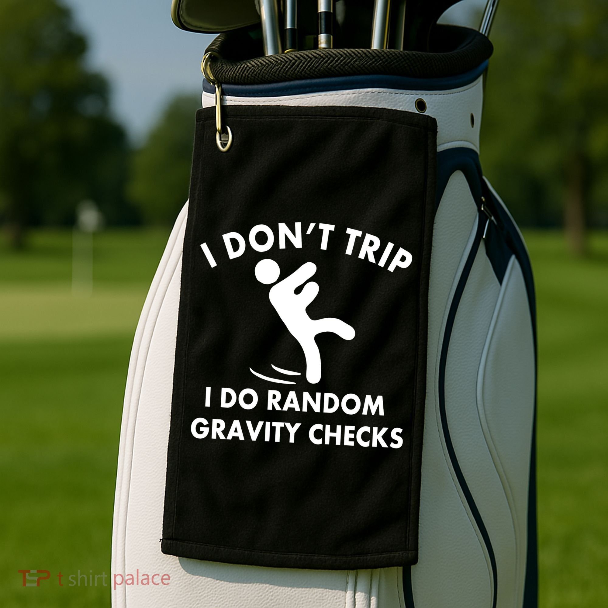 Random Gravity Checks Funny Golf Towel