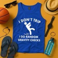 Random Gravity Checks Funny Tank Top thumb 4