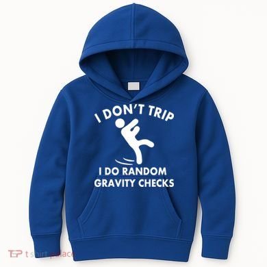 Random Gravity Checks Funny Kids Hoodie