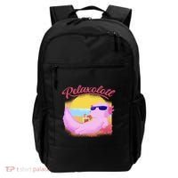 Relaxolotl Axolotl On Vacation Summer Beach Fun In The Sun Backpack thumb 0