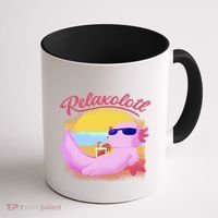 Relaxolotl Axolotl On Vacation Summer Beach Fun In The Sun Coffee Mug thumb 1