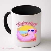 Relaxolotl Axolotl On Vacation Summer Beach Fun In The Sun Coffee Mug thumb 0