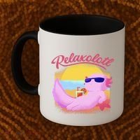 Relaxolotl Axolotl On Vacation Summer Beach Fun In The Sun Coffee Mug thumb 2