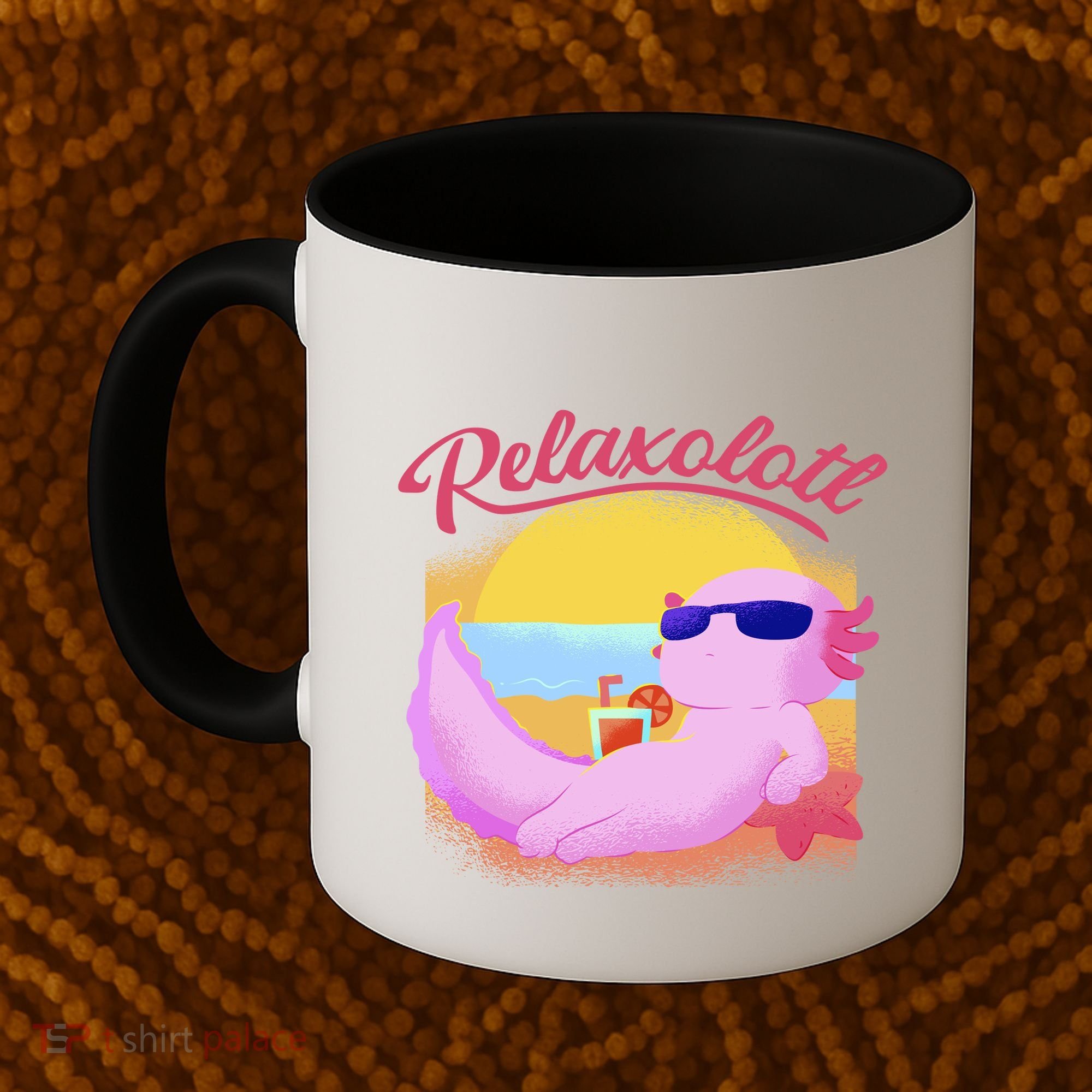 Relaxolotl Axolotl On Vacation Summer Beach Fun In The Sun Coffee Mug