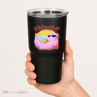 Relaxolotl Axolotl On Vacation Summer Beach Fun In The Sun Tumbler thumb 2