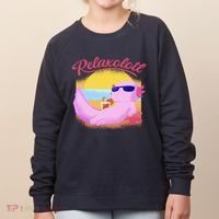 Relaxolotl Axolotl On Vacation Summer Beach Fun In The Sun Women's Sweatshirt thumb 0