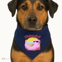 Relaxolotl Axolotl On Vacation Summer Beach Fun In The Sun USA-Made Doggie Bandana thumb 1