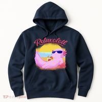Relaxolotl Axolotl On Vacation Summer Beach Fun In The Sun Hoodie thumb 0