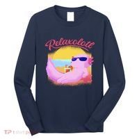 Relaxolotl Axolotl On Vacation Summer Beach Fun In The Sun Long Sleeve Shirt thumb 0