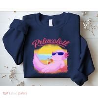 Relaxolotl Axolotl On Vacation Summer Beach Fun In The Sun Sweatshirt thumb 2