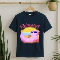 Relaxolotl Axolotl On Vacation Summer Beach Fun In The Sun T-Shirt thumb 2
