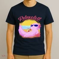 Relaxolotl Axolotl On Vacation Summer Beach Fun In The Sun T-Shirt thumb 3