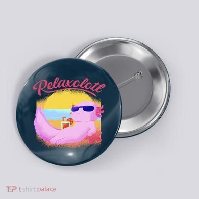 Relaxolotl Axolotl On Vacation Summer Beach Fun In The Sun Button
