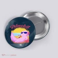 Relaxolotl Axolotl On Vacation Summer Beach Fun In The Sun Button thumb 0