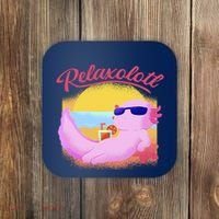 Relaxolotl Axolotl On Vacation Summer Beach Fun In The Sun Coaster thumb 0