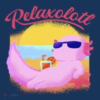 Relaxolotl Axolotl On Vacation Summer Beach Fun In The Sun Polo thumb 2