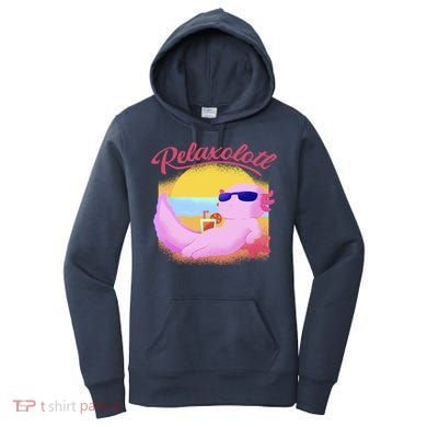 Relaxolotl Axolotl On Vacation Summer Beach Fun In The Sun Women's Hoodie