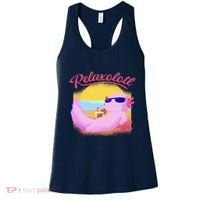 Relaxolotl Axolotl On Vacation Summer Beach Fun In The Sun Women's Tank Top thumb 0