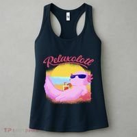 Relaxolotl Axolotl On Vacation Summer Beach Fun In The Sun Women's Tank Top thumb 3