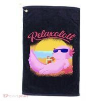 Relaxolotl Axolotl On Vacation Summer Beach Fun In The Sun Golf Towel thumb 0