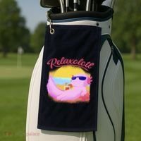 Relaxolotl Axolotl On Vacation Summer Beach Fun In The Sun Golf Towel thumb 2