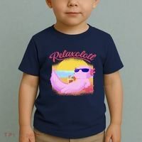 Relaxolotl Axolotl On Vacation Summer Beach Fun In The Sun Toddler T-Shirt thumb 2