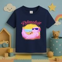 Relaxolotl Axolotl On Vacation Summer Beach Fun In The Sun Toddler T-Shirt thumb 3