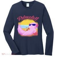 Relaxolotl Axolotl On Vacation Summer Beach Fun In The Sun Women's Long Sleeve Shirt thumb 0