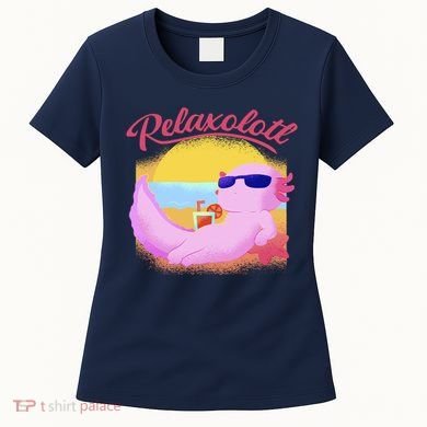 Relaxolotl Axolotl On Vacation Summer Beach Fun In The Sun Women's T-Shirt