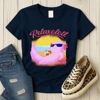 Relaxolotl Axolotl On Vacation Summer Beach Fun In The Sun Women's T-Shirt thumb 3