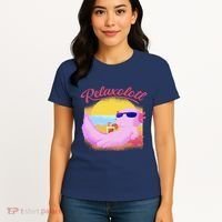 Relaxolotl Axolotl On Vacation Summer Beach Fun In The Sun Women's T-Shirt thumb 4