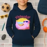 Relaxolotl Axolotl On Vacation Summer Beach Fun In The Sun Kids Hoodie thumb 2