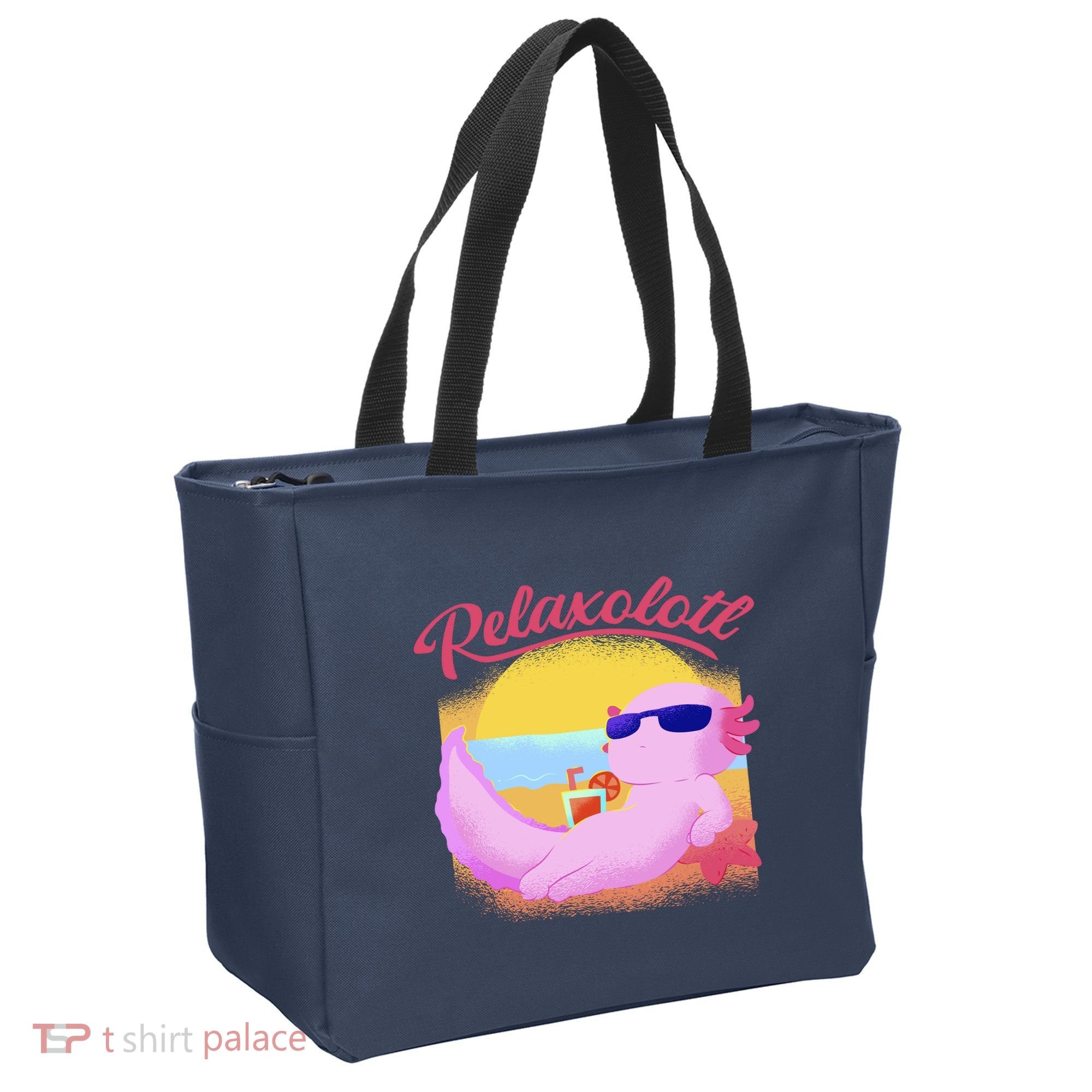 Relaxolotl Axolotl On Vacation Summer Beach Fun In The Sun Tote Bag