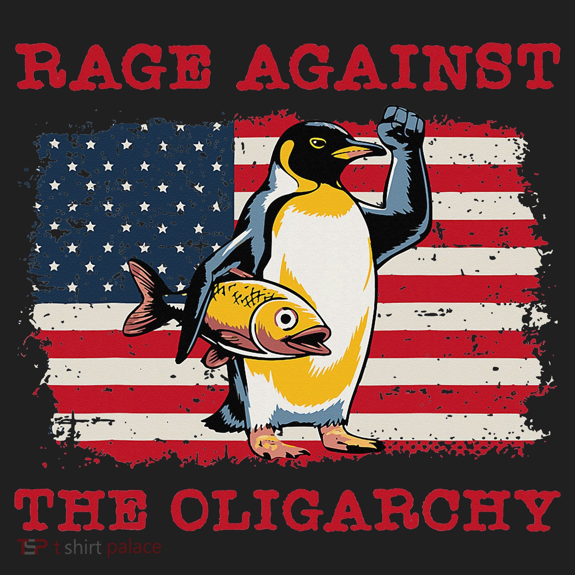 Rage Against Oligarchy Penguin Hands Off Fight Resist Women's Sweatshirt