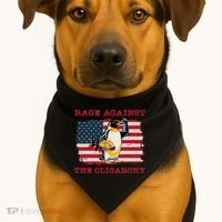 Rage Against Oligarchy Penguin Hands Off Fight Resist USA-Made Doggie Bandana thumb 1
