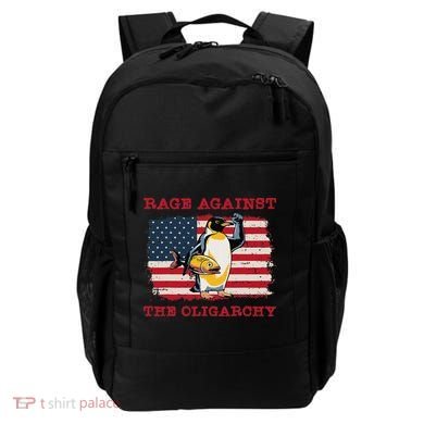 Rage Against Oligarchy Penguin Hands Off Fight Resist Backpack
