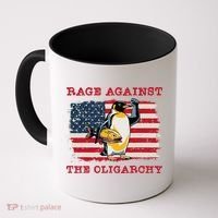 Rage Against Oligarchy Penguin Hands Off Fight Resist Coffee Mug thumb 0