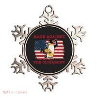 Rage Against Oligarchy Penguin Hands Off Fight Resist Ornament thumb 0