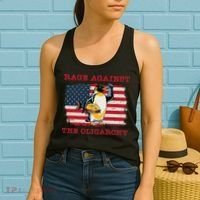 Rage Against Oligarchy Penguin Hands Off Fight Resist Women's Tank Top thumb 2