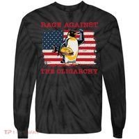 Rage Against Oligarchy Penguin Hands Off Fight Resist Tie-Dye Long Sleeve Shirt thumb 0