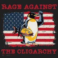 Rage Against Oligarchy Penguin Hands Off Fight Resist Hat thumb 2