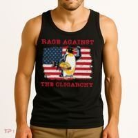 Rage Against Oligarchy Penguin Hands Off Fight Resist Tank Top thumb 3