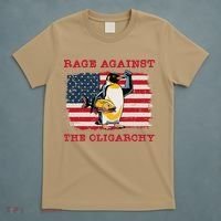 Rage Against Oligarchy Penguin Hands Off Fight Resist T-Shirt thumb 5
