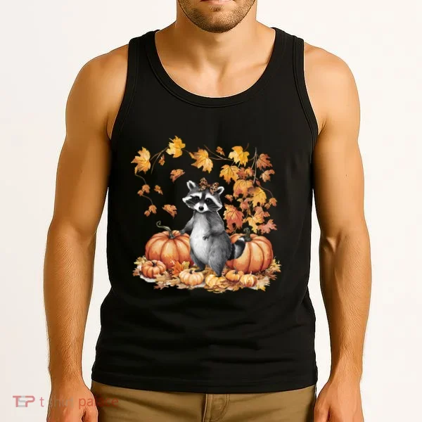 Raccoon And Pumpkin Spice Lovers Tank Top