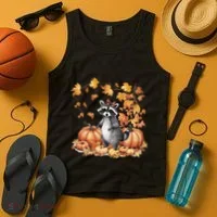 Raccoon And Pumpkin Spice Lovers Tank Top thumb 4