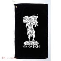 Raskol Apparel Progressive Overload Purple On White Golf Towel thumb 0