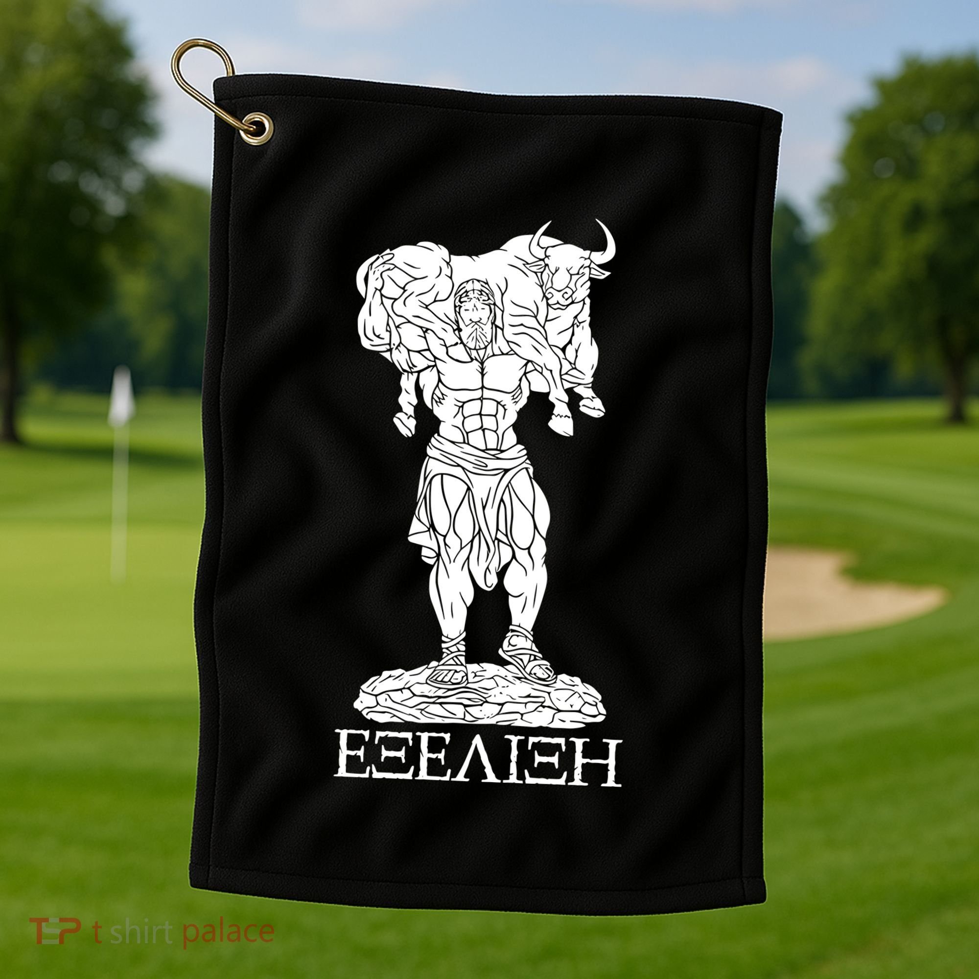 Raskol Apparel Progressive Overload Purple On White Golf Towel