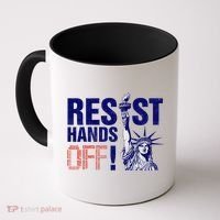 Resist And Protest Hands Off Statue Of Liberty Coffee Mug thumb 0