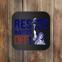 Resist And Protest Hands Off Statue Of Liberty Coaster thumb 0